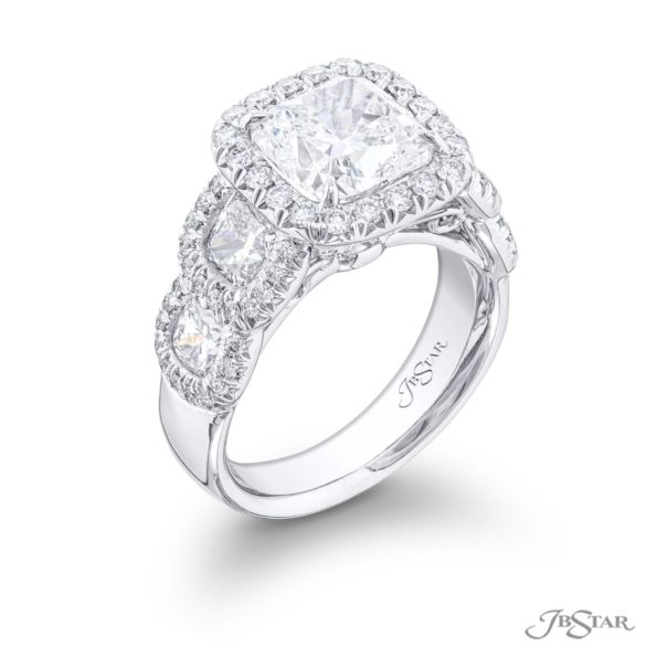 Diamond Engagement Ring 2.35 ct. GIA Cushion Cut Micro Pave