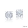 Square Emerald-Cut Diamond Earrings with Emerald-Cut Halo in Platinum