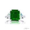 5.29 ct Certified Emerald Ring | Emerald-Cut Emerald with Epaulet Diamonds in Platinum | Breathtaking Radiance by Jb Star