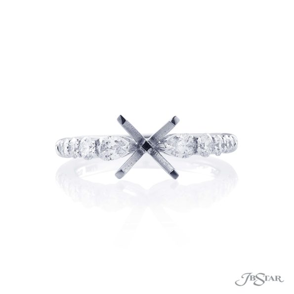 Diamond Semi-Mount Pear-Shaped & Round 0.70 ctw.