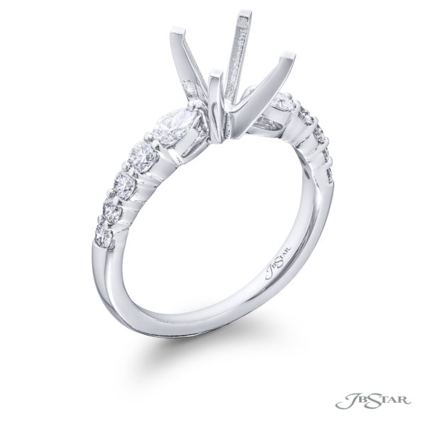 Diamond Semi-Mount Pear-Shaped & Round 0.70 ctw.