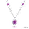 Exquisite Style: One-of-a-Kind 5.74 ct. No-Heat Certified Pink Sapphire Pendant  Oval Pink Sapphire with Oval & Round Diamonds in Pure Platinum
