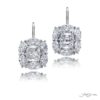 3.49 ctw. GIA-Certified Cushion-Cut Diamond Earrings with Oval Diamond Halo in Platinum