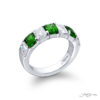 Elegance Elevated | Classic Single-Row Emerald & Diamond Band