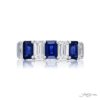 Elegance Elevated | Iconic Single-Row Emerald-Cut Sapphire and Diamond Band