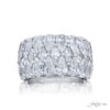 Iconic Three-Row Diamond Band | Pear-Shaped and Marquise-Cut Diamonds in Platinum