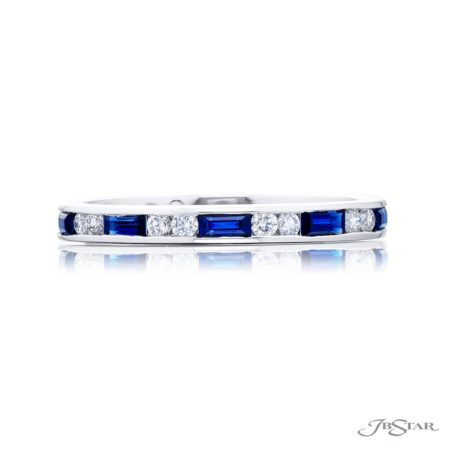 Elegance Elevated: Classic Single Row Sapphire and Diamond Band Elegance Elevated: Classic Single Row Sapphire and Diamond Band