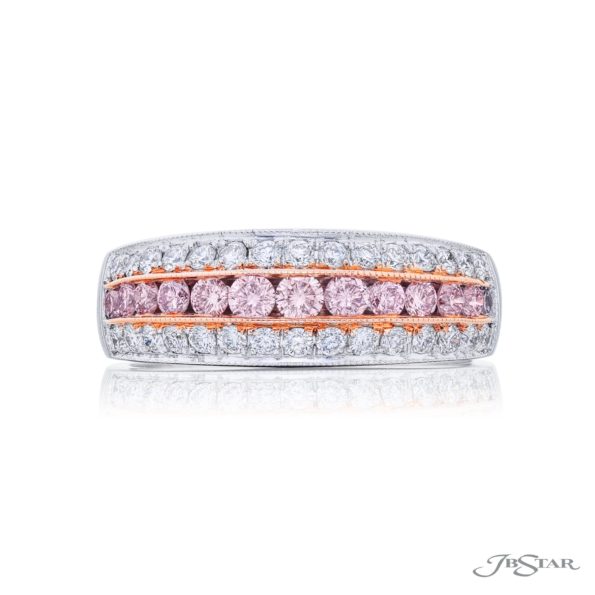 Elegance Elevated: Iconic Multi-Row Fancy Pink Diamond Band