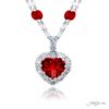 Exquisite Style: 5.43 ct Certified Heart-Shaped Ruby Pendant in Platinum