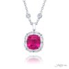 Exquisite Style: 5.16 ct. CDC Certified Encircled Pink Sapphire Pendant with Pear-Shaped Diamonds in Platinum