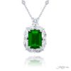 Exquisite Style: 2.53 ct. CDC Certified Encircled Emerald Pendant in Platinum