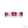 Iconic Single-Row Pink Sapphire and Diamond Band in Pure Platinum