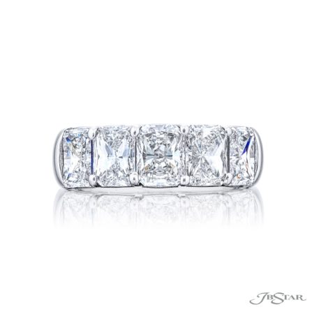 Classic Single-Row Diamond Band | Radiant & Emerald-Cut Diamonds in Platinum Classic Single-Row Diamond Band | Radiant & Emerald-Cut Diamonds in Platinum