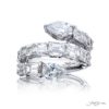 Dazzling Brilliance: Unique Twogether Diamond Ring  Pear-Shaped & Emerald-Cut Diamonds in Pure Platinum