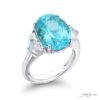 7.58 ct Paraiba Ring | Oval Paraiba with Epaulet Diamonds in Platinum | Breathtaking Radiance by Jb Star
