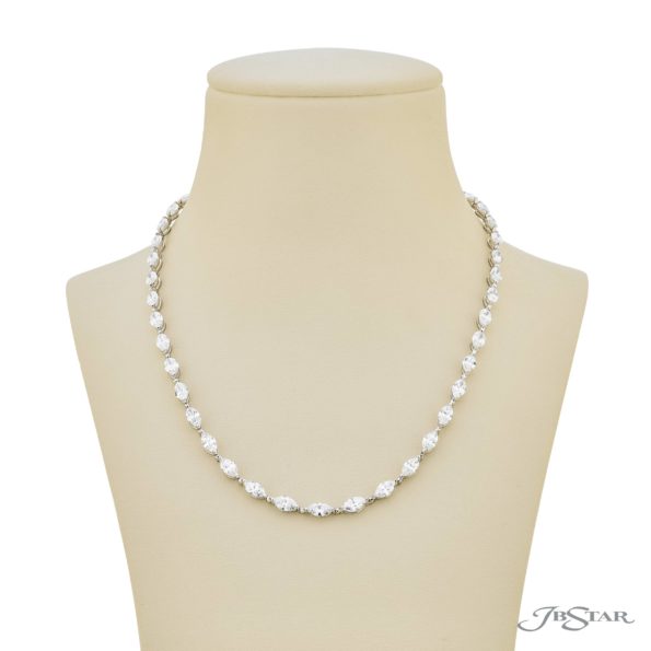 One-of-a-Kind Diamond Necklace Exquisite Marquise Diamonds Handcrafted in Pure Platinum