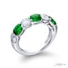 Iconic Single-Row Cushion-Cut Emerald and Diamond Band