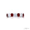 Classic Single-Row Ruby and Diamond Band in Pure Platinum