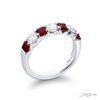 Classic Single-Row Ruby and Diamond Band in Pure Platinum