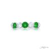Elegance Elevated: Classic Single-Row Emerald and Diamond Band in Platinum