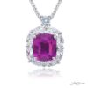 Exquisite Style: 3.53 ct. Certified No-Heat Pink Sapphire Pendant with Pear-Shaped Diamonds in Platinum