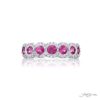Iconic Pink Sapphire and Diamond Band | Bezel-Set Pink Sapphires with Micro-Pave Diamonds in Pure Platinum