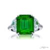 5.48 ct CDC Certified Emerald Ring | Emerald-Cut Emerald with Epaulet Diamonds in Platinum | Breathtaking Radiance by Jb Star