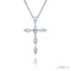 Exquisite Style: Timeless Diamond Cross Pendant  Six Marquise Diamonds in Pure Platinum
