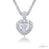 Exquisite Style: Our One-of-a-Kind Encircled Heart Diamond Pendant in Platinum