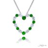 Exquisite Style: Our Timeless Heart-Shaped Emerald and Diamond Pendant in Platinum