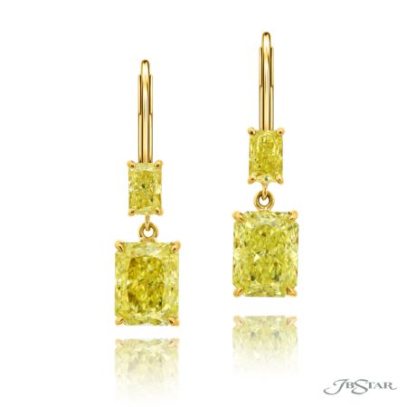 Fancy Yellow Diamond Drop Earrings 1.38 ctw. 18 KY Gold – JB