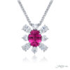 Exquisite Style: 2.16 ct. Certified No Heat Floral Pink Sapphire Pendant with Oval and Round Diamonds in Platinum
