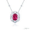 Exquisite Style: Timeless 1.41 ct No-Heat Oval Pink Sapphire Pendant with Oval and Round Diamonds in Platinum