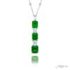 Exquisite Style: Our Unique Certified Emerald Drop Pendant  Emerald-Cut Emeralds & Tapered Baguette Diamonds in Pure Platinum