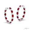 9.46 ctw. Ruby Hoop Earrings with Oval Rubies and Round Diamonds in Platinum