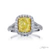 2.73 ct. GIA-Certified Fancy Yellow Cushion-Cut Diamond Ring in Platinum and 18KY Gold
