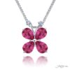 Exquisite Style: One-of-a-Kind 3.26 ctw Pink Sapphire Butterfly Pendant  Pear-Shaped Sapphires & Diamonds in Pure Platinum