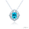 Exquisite Style: Timeless 1.53 ct Certified Paraiba Pendant  Cushion-Cut Paraiba Cradled in Oval Diamonds Handcrafted in Pure Platinum