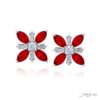 2.31 ctw. Ruby & Diamond Floral Earrings in Platinum