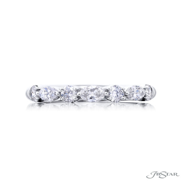 Classic East-West Diamond Band | Marquise & Round Diamonds in Platinum | Elegance Elevated by Jewels by Star