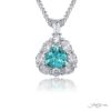 Exquisite Style: One-of-a-Kind Certified Encircled Paraiba Pendant  Trillion Paraiba with Oval & Round Diamonds in Pure Platinum