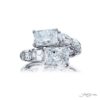 Dazzling Brilliance: Certified Twogether Diamond Ring  GIA Radiant-Cut Diamonds with Emerald-Cut Oval & Pear-Shaped Accents in Pure Platinum
