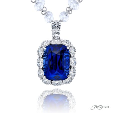 Exquisite Style: Timeless 4.34 ct. GIA-Certified Encircled Sapphire Pendant Exquisite Style: Timeless 4.34 ct. GIA-Certified Encircled Sapphire Pendant