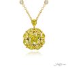Exquisite Style: Our 2.09 ct. GIA Certified Encircled Fancy Yellow Diamond Pendant in 18K Yellow Gold