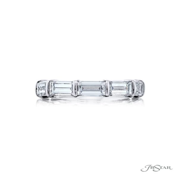 Classic GIA-Certified Diamond Band | Straight Baguette Diamonds in Platinum