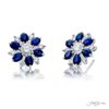2.90 ctw. Sapphire & Diamond Floral Earrings in Platinum