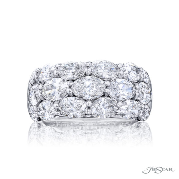 Elegance Elevated | Iconic Three-Row East West Diamond Band in Pure Platinum