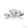 Dazzling Brilliance: GIA-Certified Twogether Diamond Ring  Pear-Shaped and Oval Diamonds in Pure Platinum