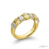 Classic Fancy Yellow & White Diamond Band | Oval & Emerald-Cut Design in 18K Gold