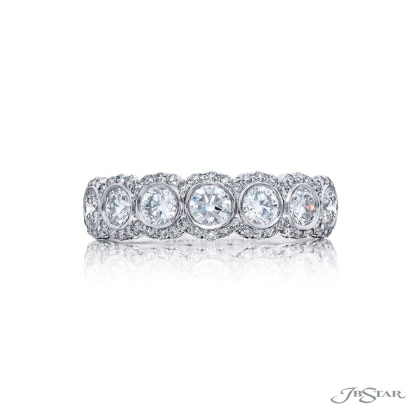 Signature Diamond Band | Seven Round Diamonds with Micro-Pave in Pure Platinum